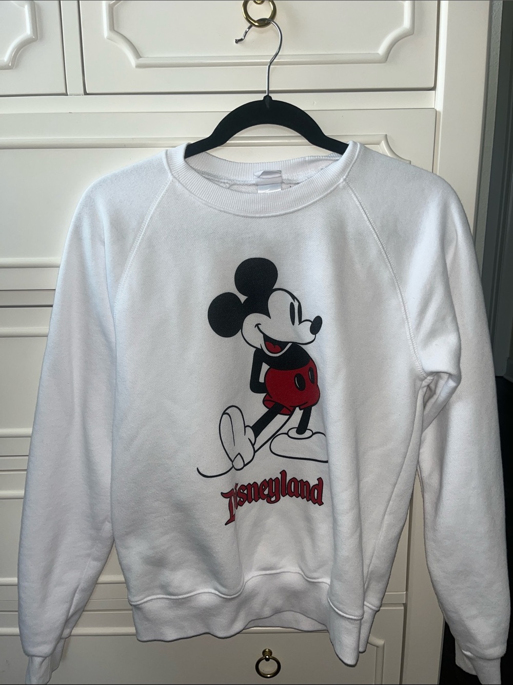 Disney White Sweatshirt with Red & Black Mickey Graphic